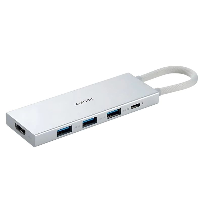 Xiaomi 5-in-1 Type-C Hub USB-C+USB 3.0x3+HDMI Plata