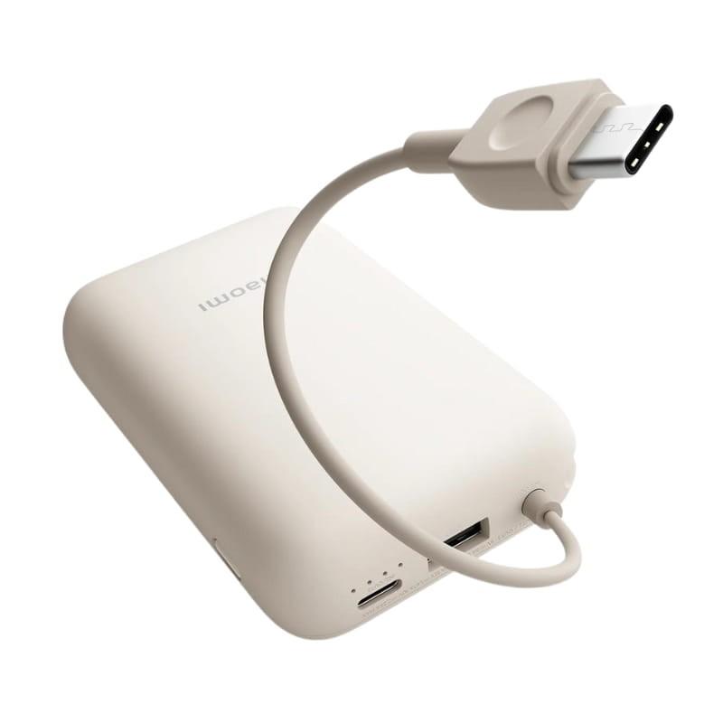Xiaomi Power Bank 10000mAh (cabo incorporado) 22,5W Bege - cabo incorporado