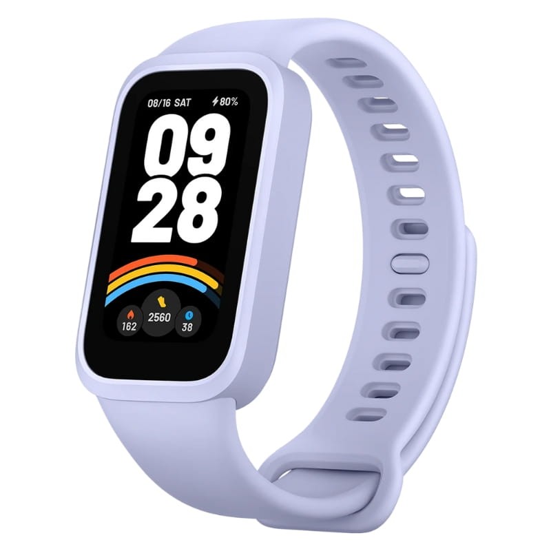 Xiaomi Mi Smart Band 9 Active Morado - vista a 45 grados