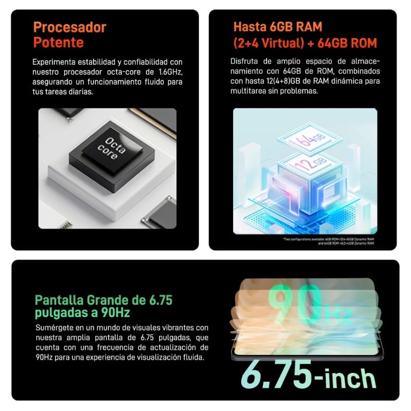 ZTE Blade A35 4Go/64Go Vert - principales fonctions