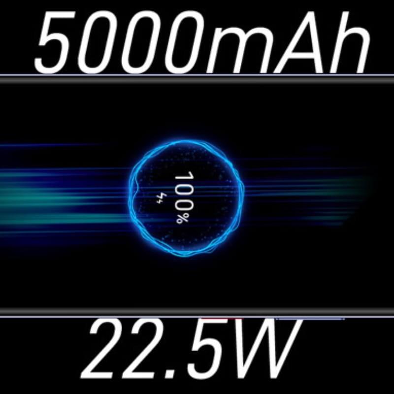 ZTE Blade V60 Vita 4GB/254GB Azul com bateria 5000 mAh e carregamento rápido 22,5 W, indicador de 100% de carga em tela escura com efeito de energia