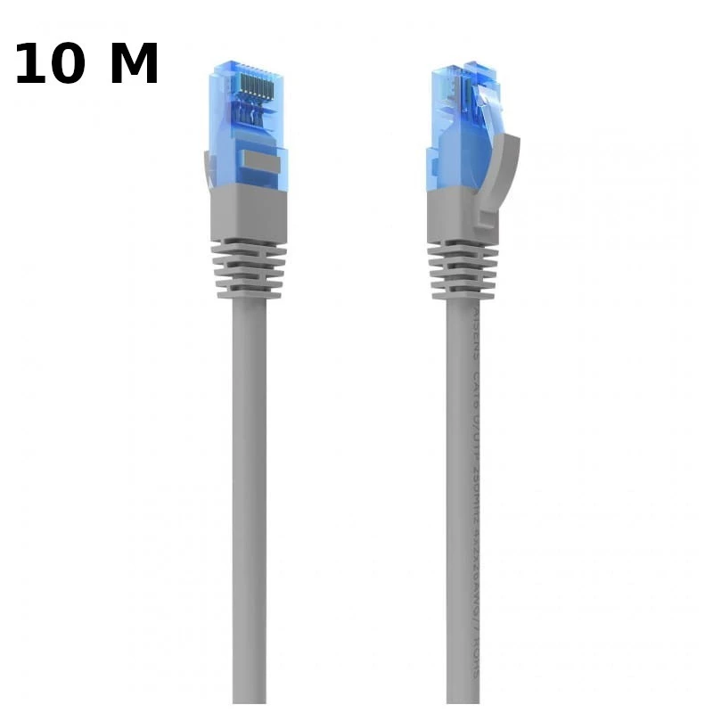 Câble réseau RJ45 Cat6 UTP CCA AWG26 jusqu'à 1000 Mbps 10 mts Aisens A135-0782 Gris