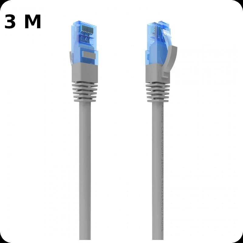 Cable de Red RJ45 Cat6 UTP CCA AWG26 hasta 1000Mbps 3m Aisens A135-0778 Gris