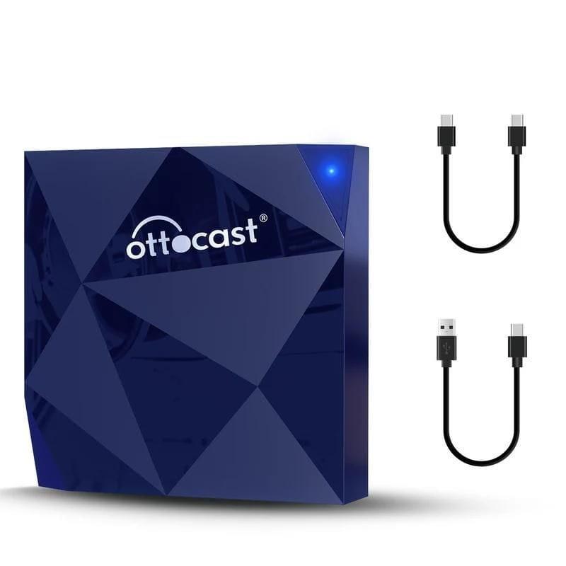 Ottocast A2AIR Azul - Adaptador Inalámbrico Android Auto con los cables