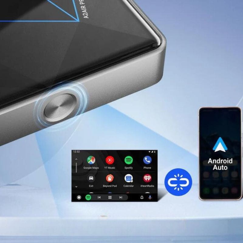 Ottocast A2AIR PRO Noir - Adaptateur sans fil Android Auto Bouton d'alimentation Détail