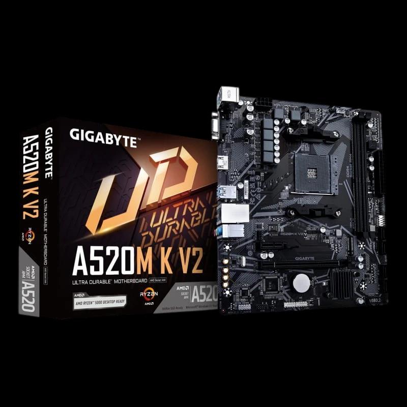 Gigabyte A520M K V2 AMD Socket AM4 64GB Micro ATX Preto - Placa-mãe