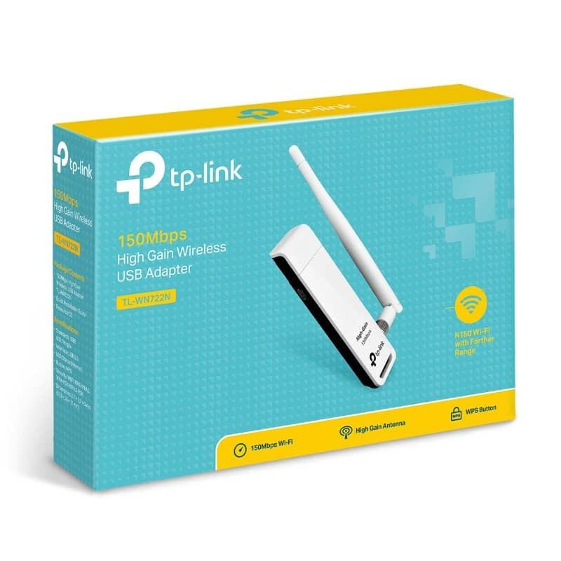 TP-LINK TL-WN722N Adaptateur USB WiFi à gain élevé 150Mbps - boîte