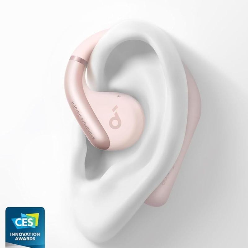 Soundcore AeroFit Pink - Auricular Bluetooth - imagem de ajuste