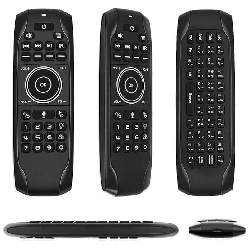 Air Mouse e Mini Teclado G7V Pro Gyro Voz Retroiluminada - Lados