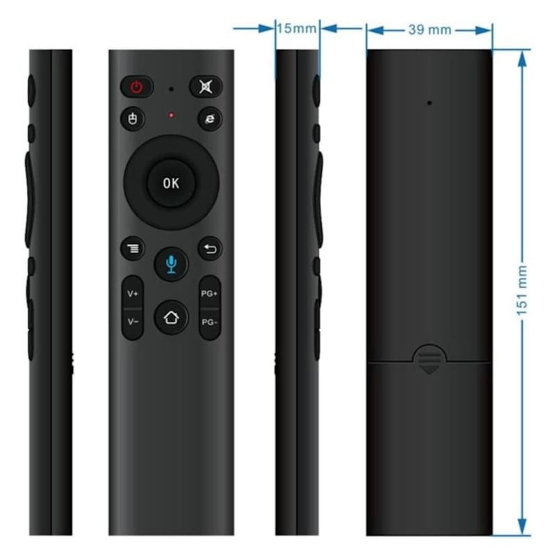 Vista múltiple del Control remoto del Air Mouse Q5+