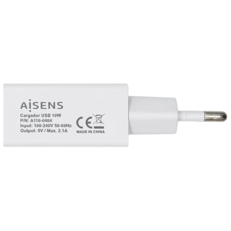 Cargador Aisens A110-0404 USB 10W 5V/2A Blanco - Lateral