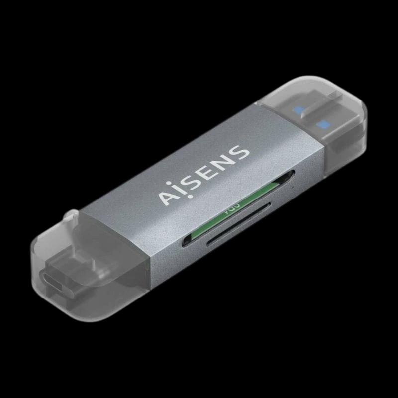 AISENS ASCR-2AC08-GR Gris - Lector de Tarjetas Externo