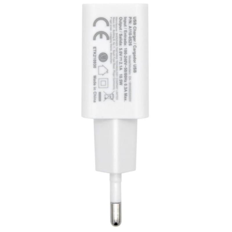 Chargeur Aisens USB 10W Haute Efficacité 5V/2A Blanc - Latérale