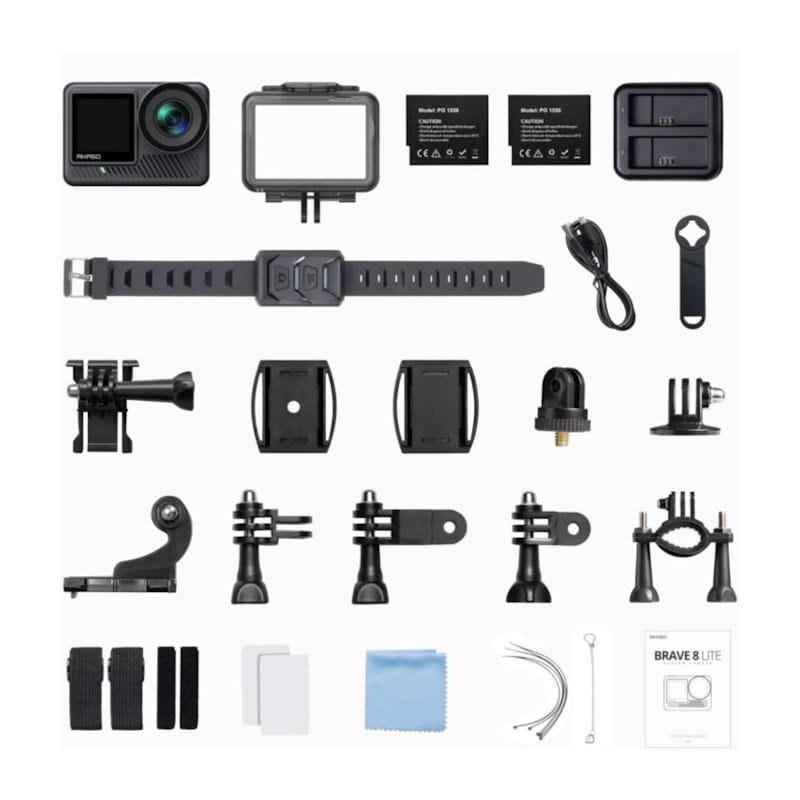 Contenu de la boîte de la Caméra Sportive Akaso Brave 8 lite 20MP 4K Wifi