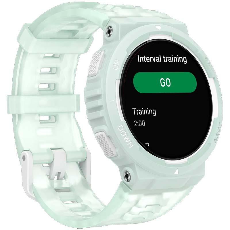 vista lateral del Reloj inteligente Amazfit Active Edge Verde