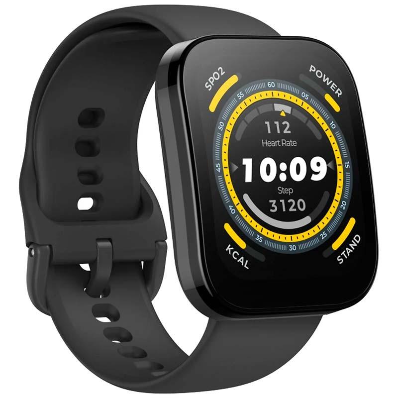 vista frontal y lateral del Reloj inteligente Amazfit Bip 5 Negro
