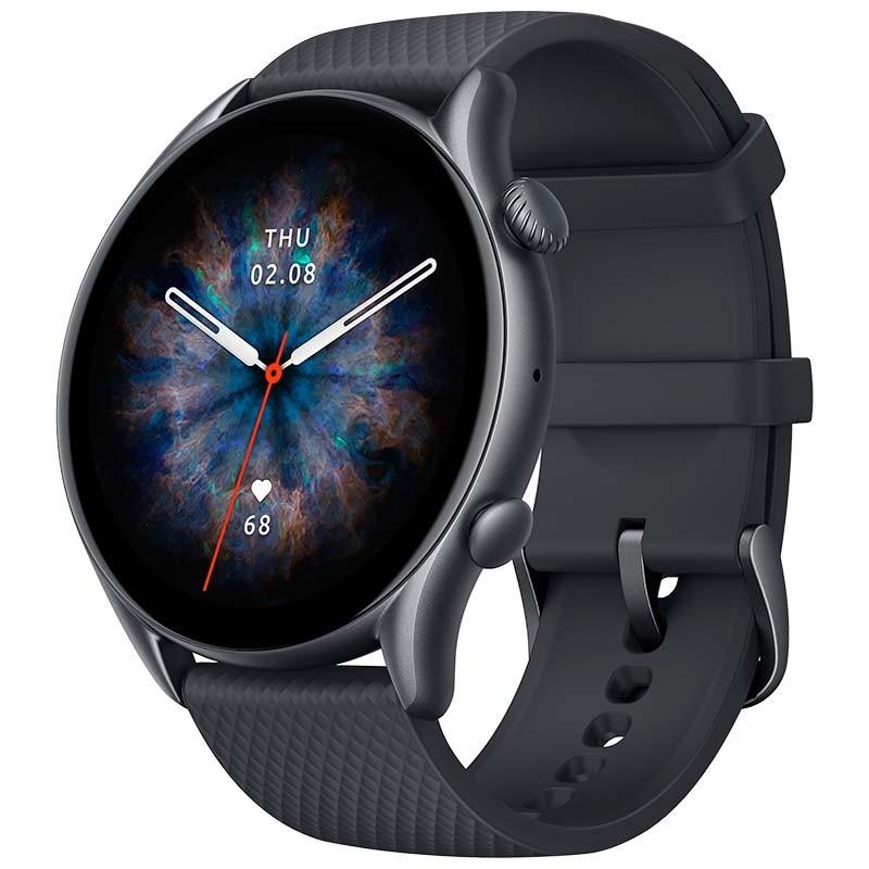 vista frontal y lateral derecho del Reloj Inteligente Amazfit GTR 3 Pro Infinite Black