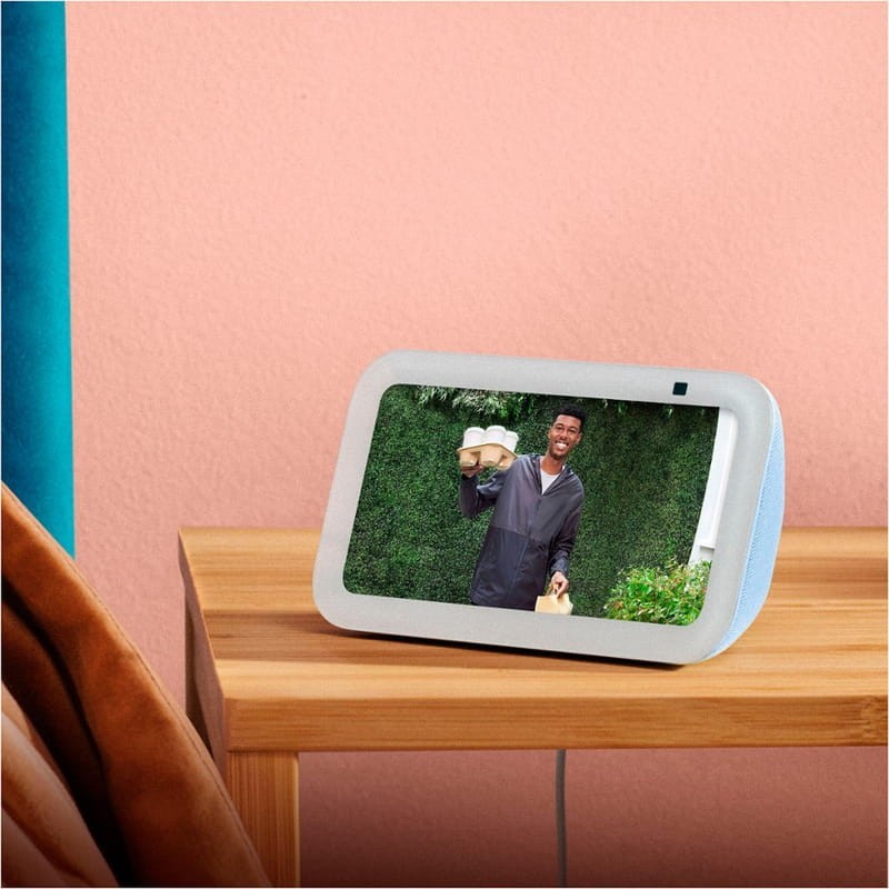 foto real do Amazon Echo Show 5 (3ª geração) Teal Grey