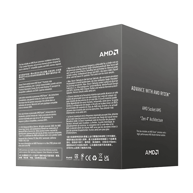 Procesador AMD Ryzen 7 8700F 4.1 GHz compatible con Chipsets A620, X670E y B650