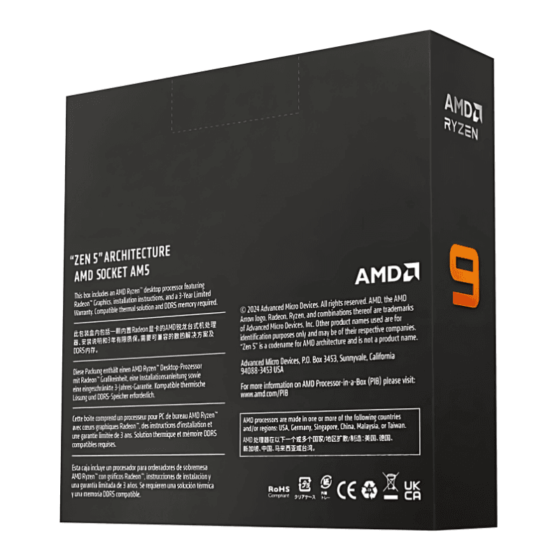 Processador AMD Ryzen 9 9950X 4.3 GHz com Suporte PCIe 5.0