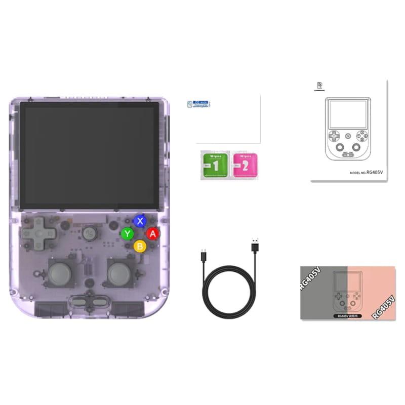 Anbernic RG405V Nouveau 4 Go/128 Go Violet - Console rétro portable Contenu de la boîte
