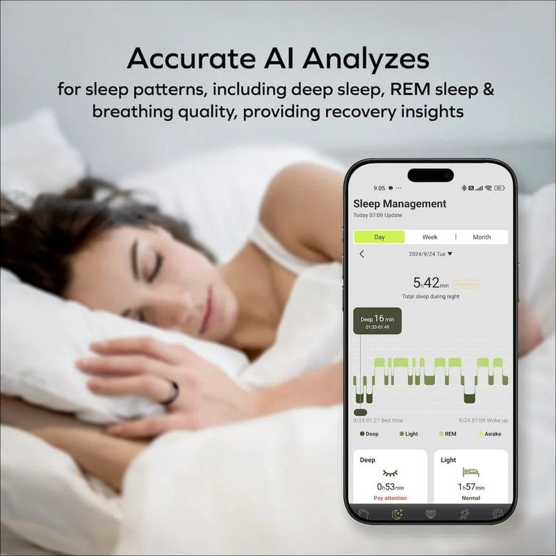 Monitor de sueño de Anillo Inteligente Momax 1 Sense Active Negro - Talla 9