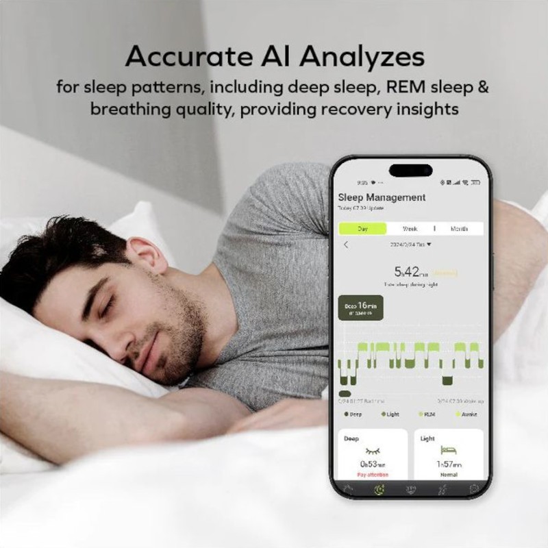 Resistente al agua de Anillo Inteligente Momax 1 Sense Gris Oscuro - Talla 10