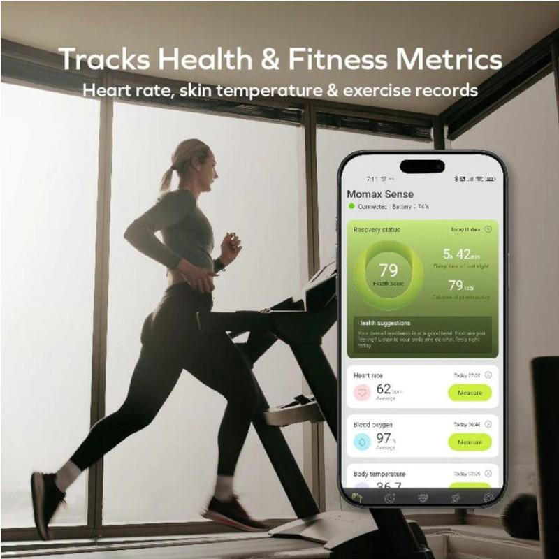 Datos de Anillo Inteligente Momax 1 Sense Gris Oscuro - Talla 10