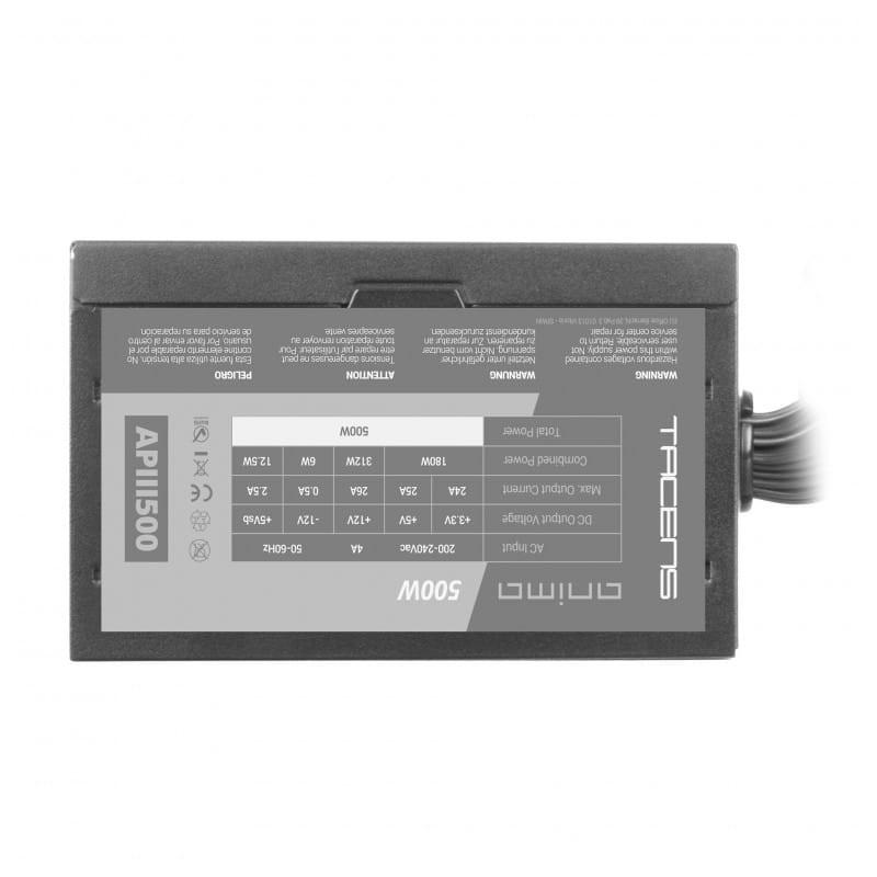 Tacens Anima APSIII500 500W Preto - Vista lateral da fonte de alimentação