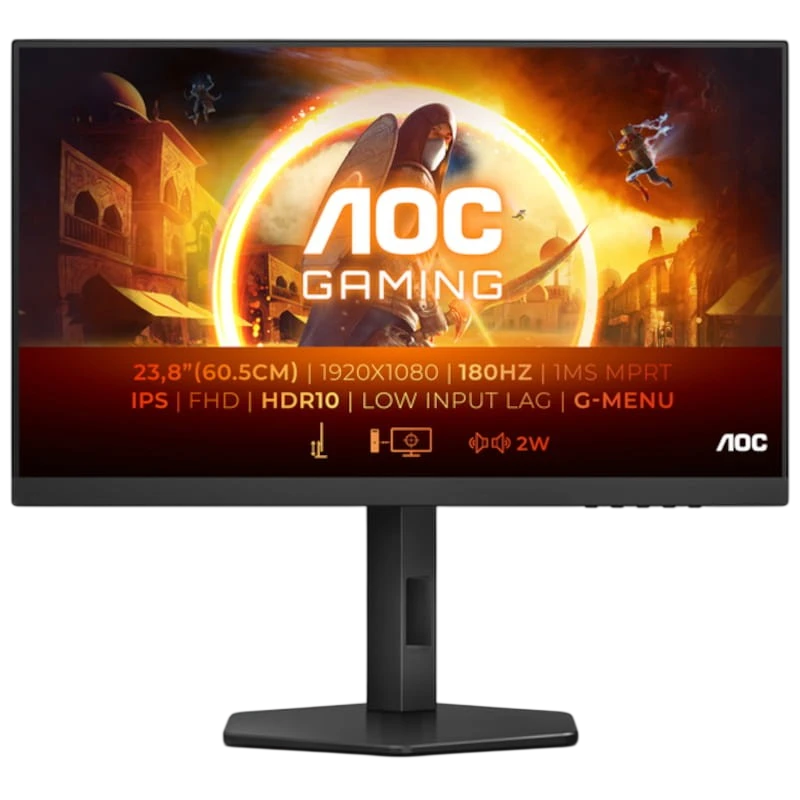 AOC 24G4X 23.8 Full HD IPS 180 Hz G-SYNC Negro - Monitor Gaming