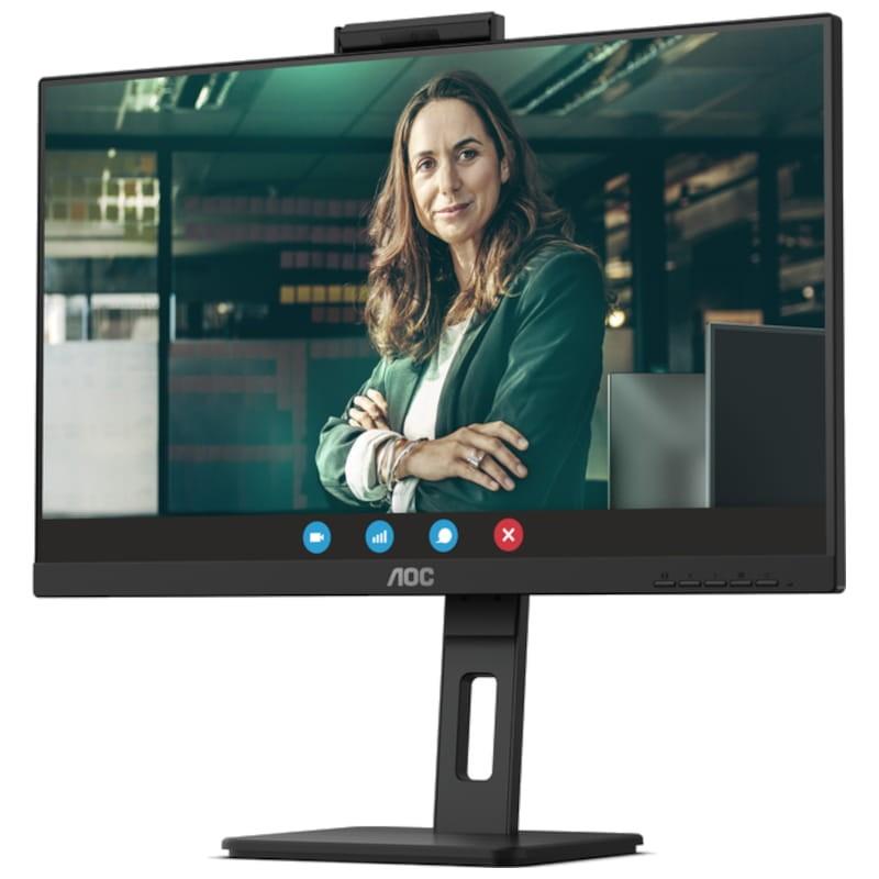 AOC 24P3CW 23.8 FullHD LED Noir - Moniteur PC vue avant côté gauche