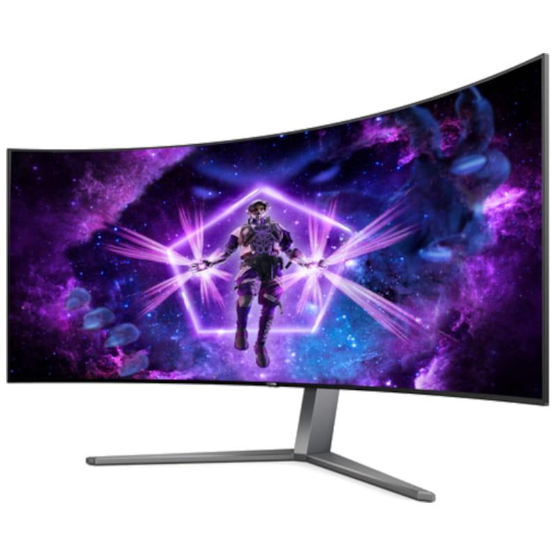 AOC AGON PRO AG456UCZD 45 WQHD OLED Light FX Preto - Monitor PC Vista frontal lado esquerdo