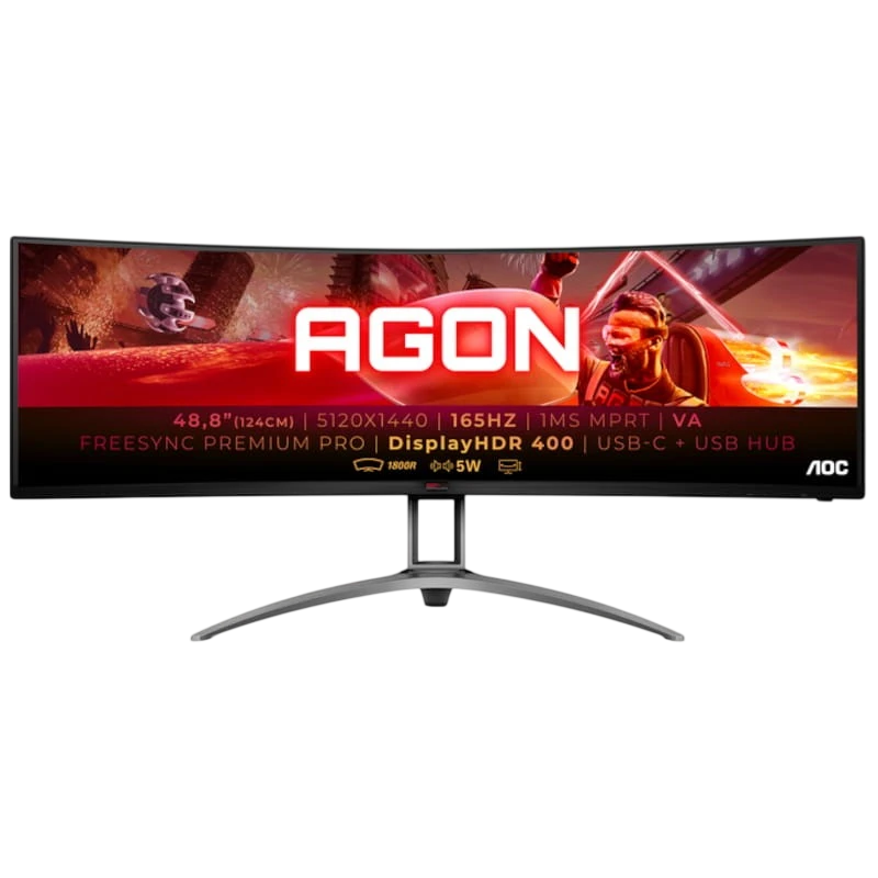 AOC B2 AG493UCX2 49 2K Quad HD VA UltraWide Curvo 165Hz G-Sync Negro - Monitor Gaming
