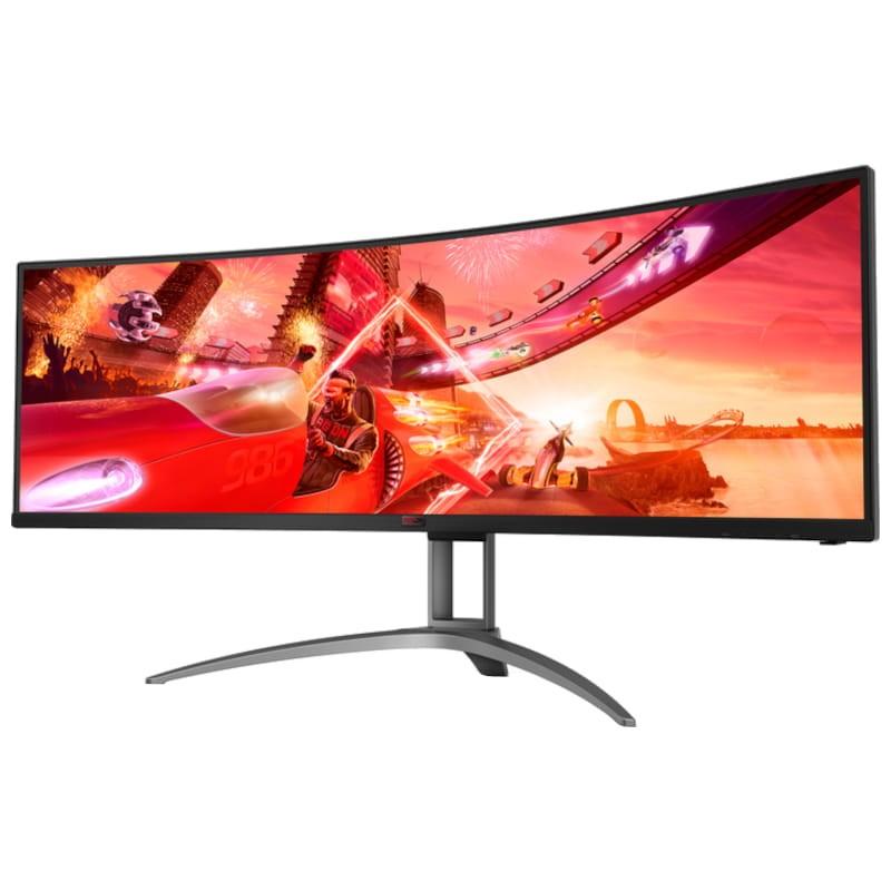 AOC B2 AG493UCX2 49 2K Quad HD VA UltraWide Curvo 165Hz G-Sync Negro vista frontal lado izquierdo