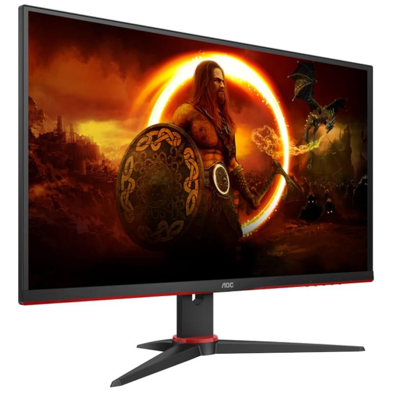AOC G2 Q27G2E/BK 27 2K QHD VA 155 Hz Freesync Premium Negro Rojo - Monitor PC Vista frontal lado derecho