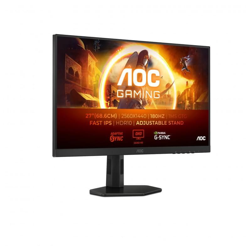 AOC G4 Q27G4XF 27 QHD OLED Sin marco - Monitor PC imagen lateral con especificaciones