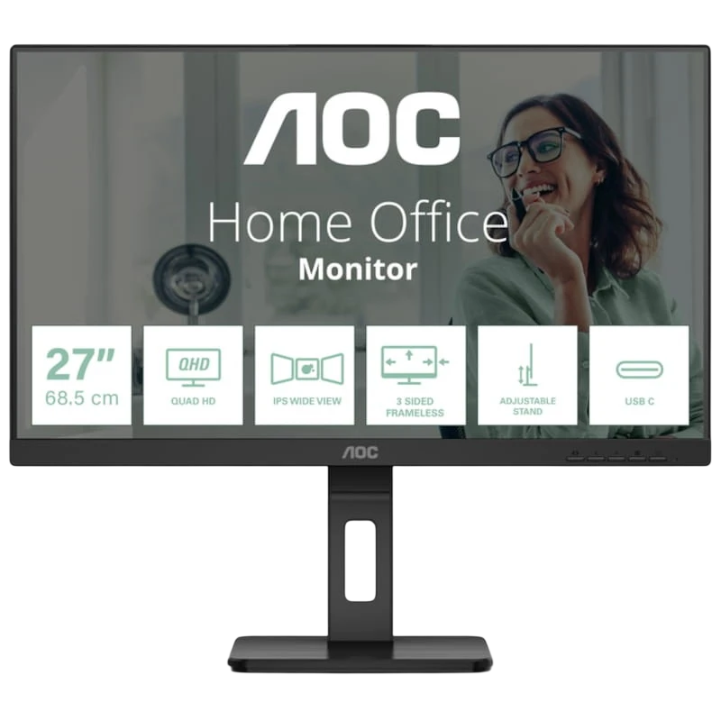 AOC Q27P3CV 27 QHD IPS Preto - Monitor PC