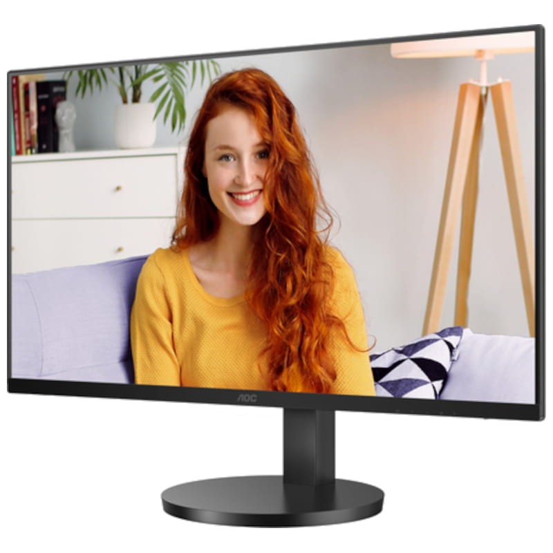 AOC U27B3AF 274K Ultra HD IPS Adaptive Sync Preto - Monitor PC Vista frontal lado esquerdo