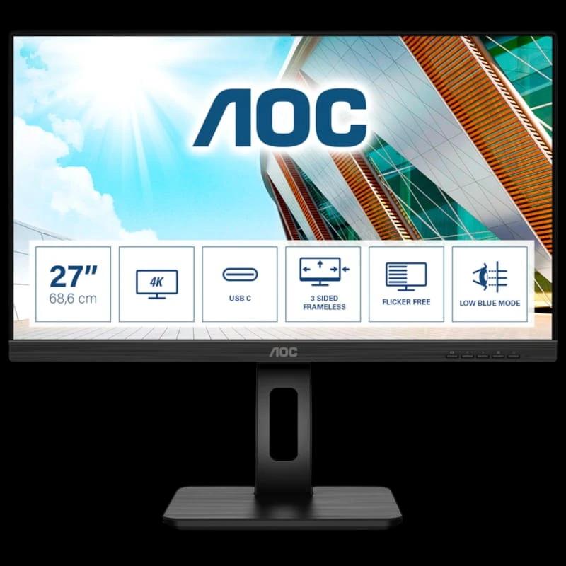 AOC U27P2CA 27 4K Ultra HD IPS Preto - Monitor de PC