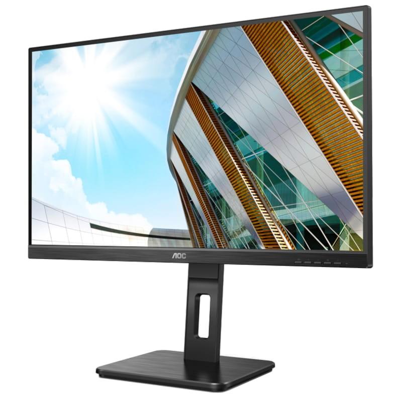 AOC U27P2CA 27 4K Ultra HD IPS Preto - Monitor de PC Vista Frontal Lado Esquerdo
