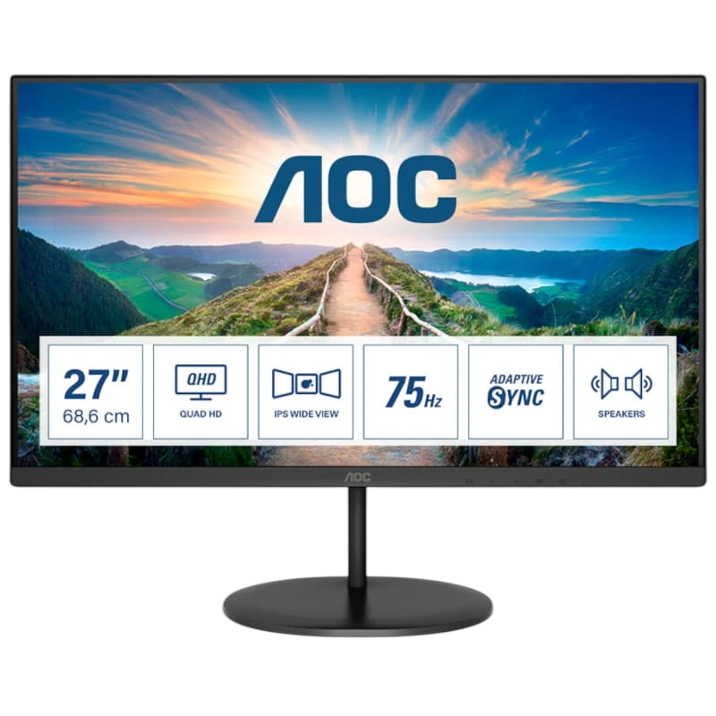 AOC V4 Q27V4EA 27 2K UltraHD IPS Negro - Monitor PC