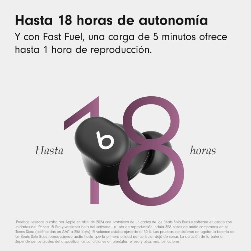 Apple Beats Solo Buds Fast Fuel Matte Black - Écouteurs Bluetooth à autonomie de batterie