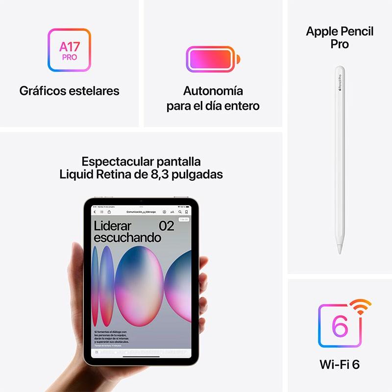 Apple iPad Mini 2024 8.3 128GB WiFi Cinzento Sideral - características principais