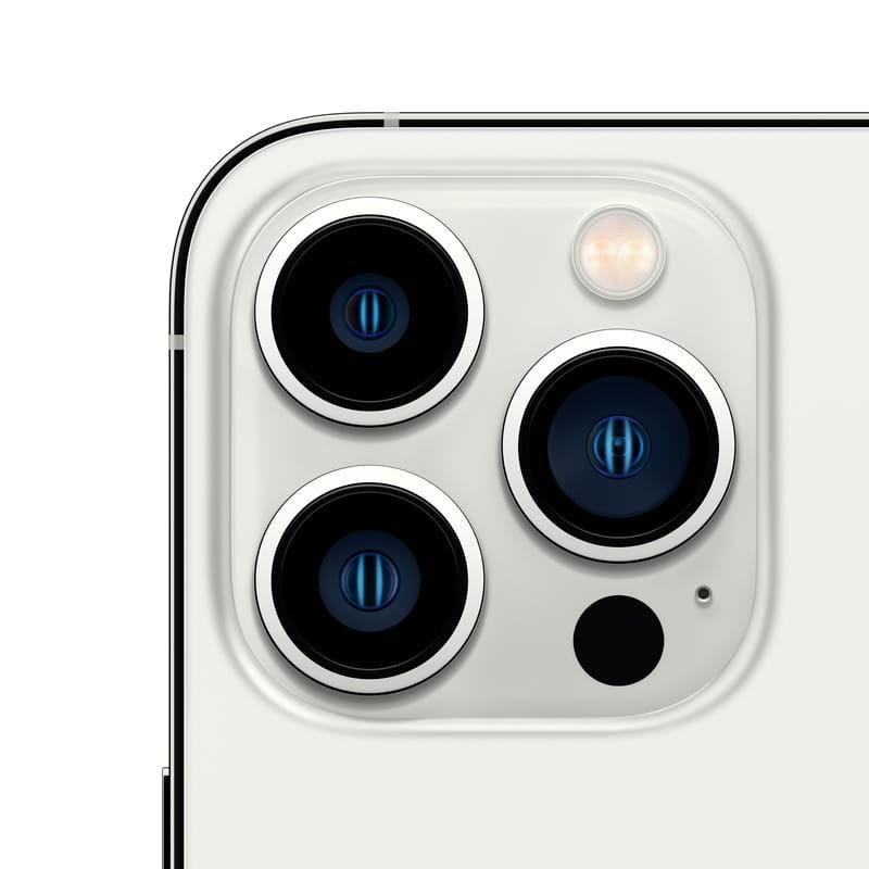 Módulo de cámara triple del iPhone 13 Pro Max 256GB Plata Renovado Estado Excelente, lentes grandes con aro metálico, flash True Tone y sensor LiDAR en