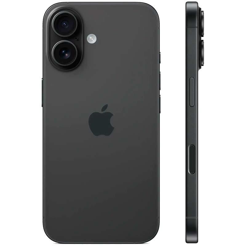 vista trasera y lateral del Teléfono móvil Apple iPhone 16 5G 512GB Negro
