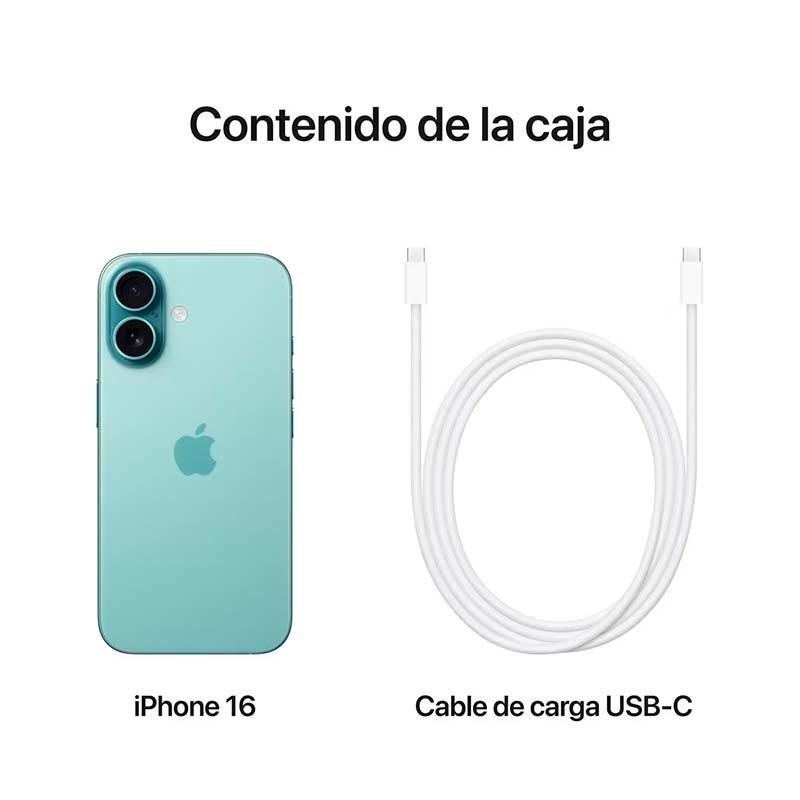 contenido del embalaje del Teléfono móvil Apple iPhone 16 Plus 5G 256GB Verde