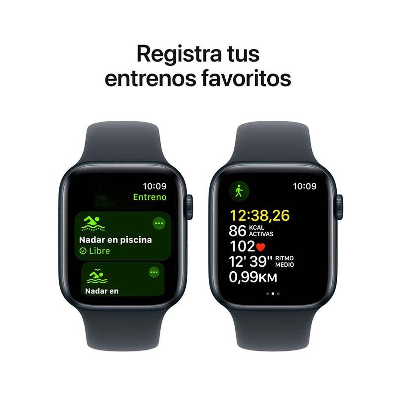 Apple Watch SE (2024) GPS 40mm Argent avec Bracelet Sport Bleu S/M - enregistre tes entraînements
