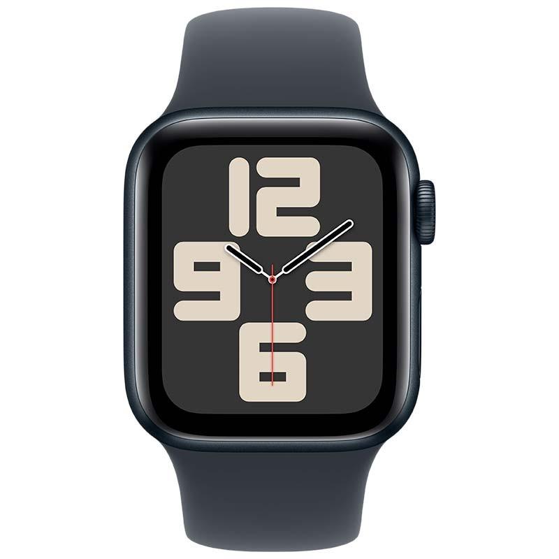 Apple Watch SE (2024) GPS 40mm Minuit avec Bracelet Sport M/L - vue de face