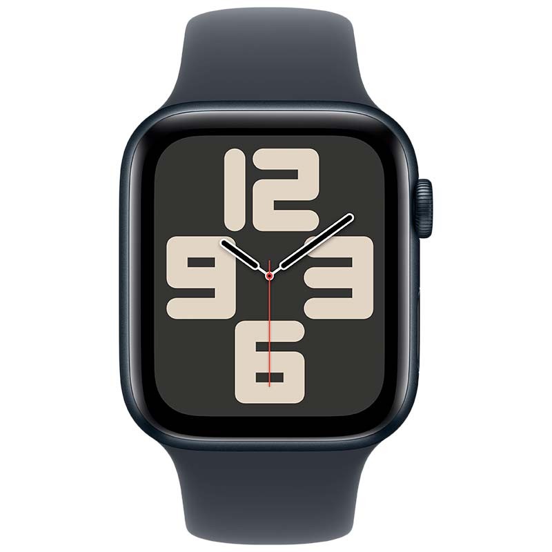 Apple Watch SE (2024) GPS 44mm Medianoche con Correa Deportiva M/L - vista frontal
