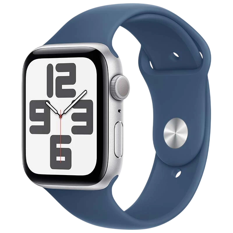Apple Watch SE (2024) GPS 44mm Argent avec Bracelet Sport Bleu M/L